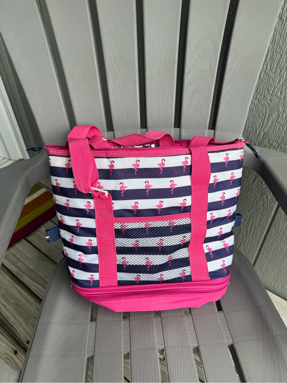 Cynthia Rowley Insulated Flamingo Tote. 2 Bags in 1. Like New. Fun